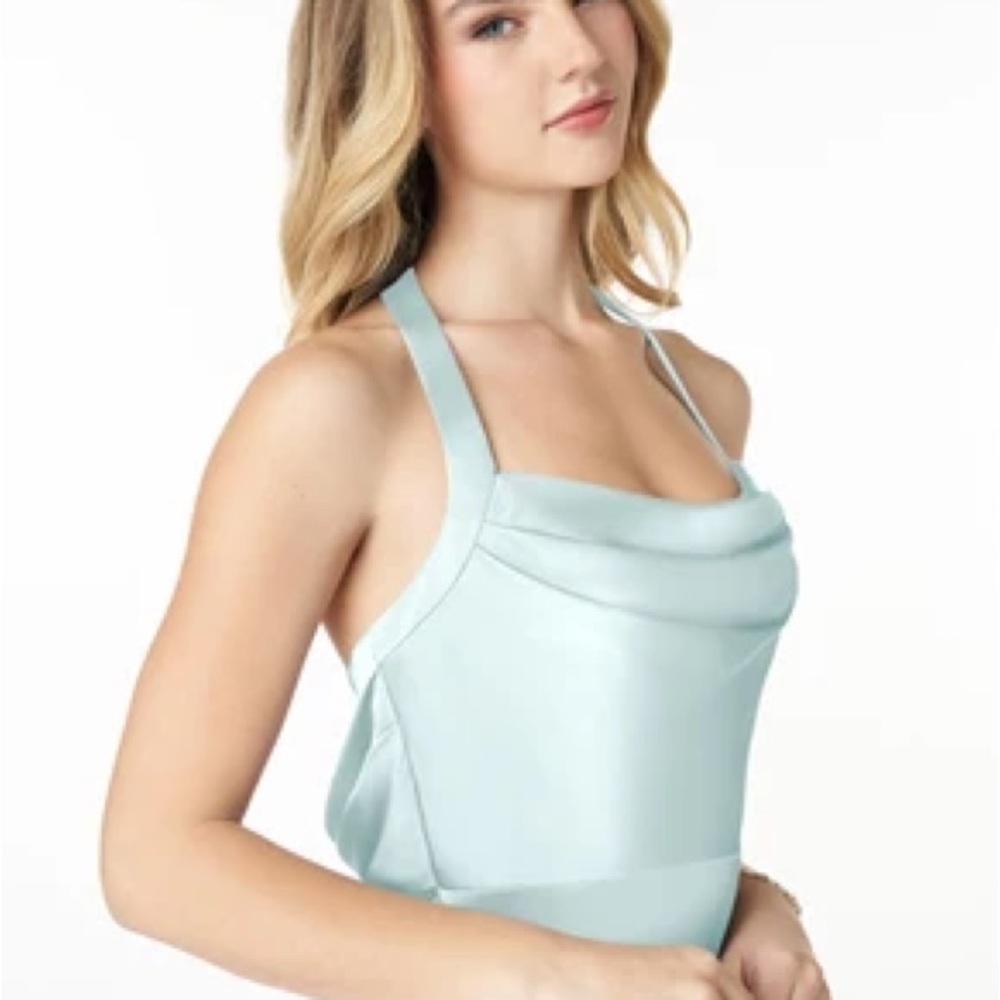 Formal (Bridesmaid) Dress, Blue (Sea Glass), Size 2, by Azazie